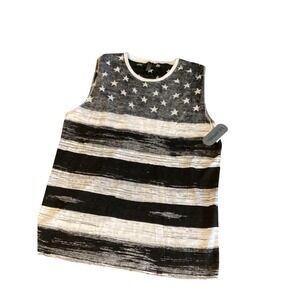 Mens Graphic Tank Top American Flag Print Sleeveless Shirt USA Patriotic-Size M